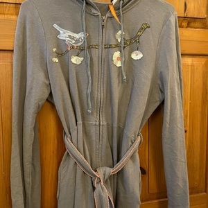 Anthropologie hoody with waist tie.